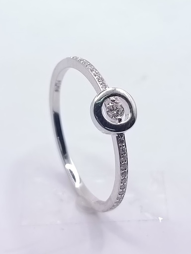 [3128135575] R10149B Anillo Oro Blanco 25 Brillantes Compromiso