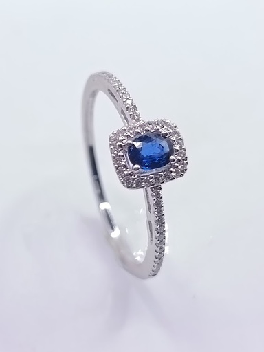 [3140136775] R10566(Z) Anillo Oro Blanco Brillantes Zafiro