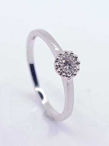 [3141136875] R10613 Anillo Oro Blanco Brillantes