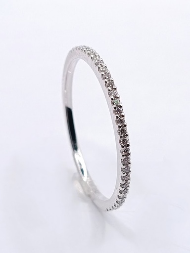 [3140136714] R10053C Anillo Oro Blanco 30 Brillantes Cintillo