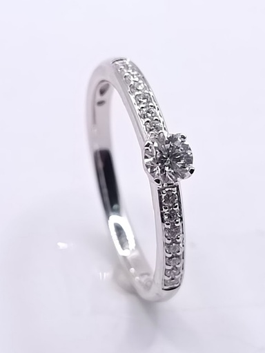 [3143137014] R10392D Anillo Oro Blanco 15 Brillantes