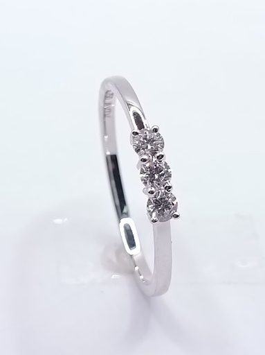 [3146137314] R10542 Anillo Oro Blanco 3 Brillantes tricillo