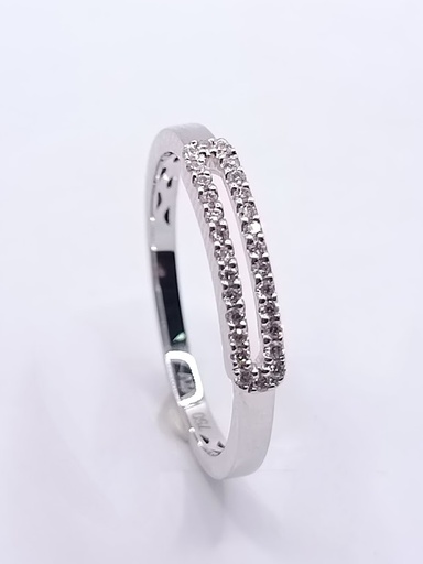 [3251137813] R10934B Anillo Oro Blanco 28 Brillantes
