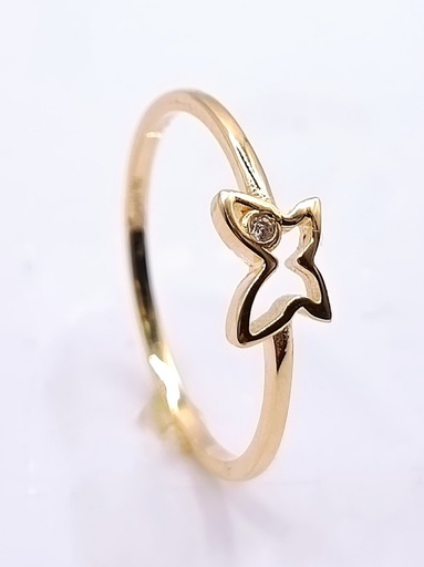 XALR6100-FCZ Anillo Oro Amarillo Mariposa Circon