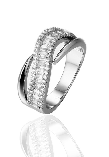 SL90216A1 Anillo Plata Cross Baguet