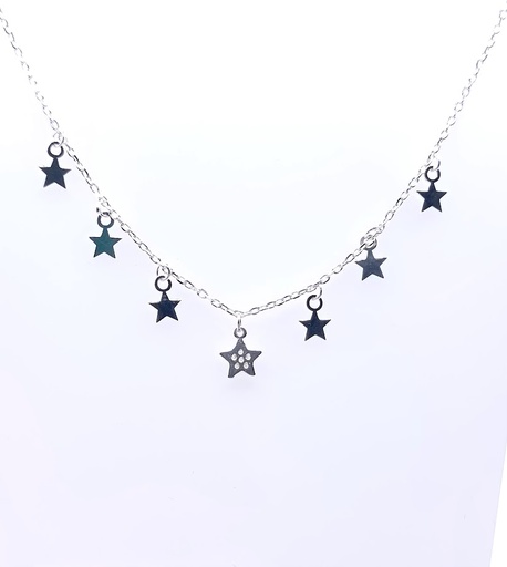 [2060611411006] GIA11736 Collar Plata Estrellas