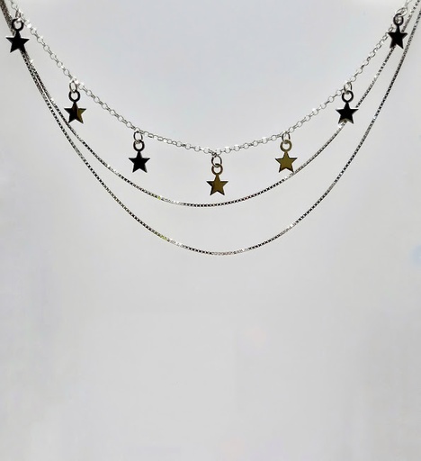 [2060611421005] GIA11821 Collar Plata Estrellas