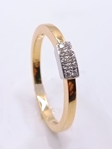 [1147137470] R8773B Anillo Oro Amarillo Circon