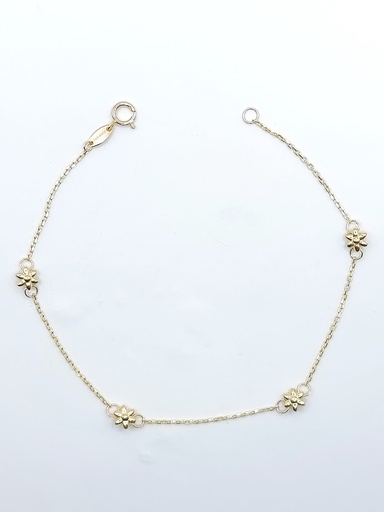 [1611107119] X5FOR6B11356-IV Pulsera Oro Amarillo Flor
