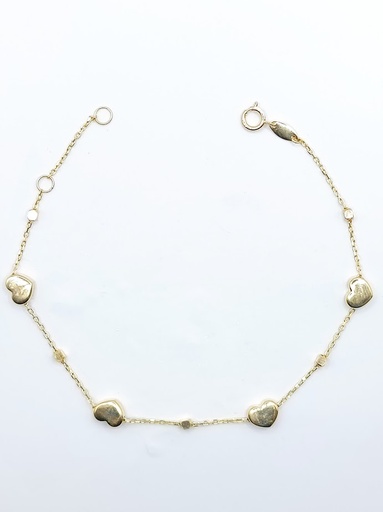 [1611107319] X5FOR6B12275-V-DC Pulsera Oro Amarillo Corazones