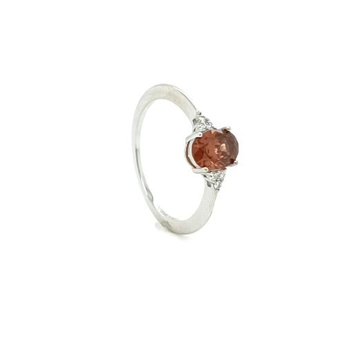 R-24699 BR Anillo Plata Marrón