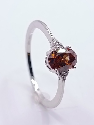 R-24699 BR Anillo Plata Marrón