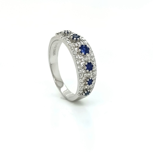 TR-943 Z Anillo Plata Zircon Zafiro