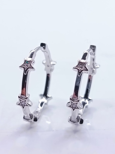 [2020510161006] 10621FESWSH1 Aro Plata Argolla Estrellas mini