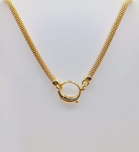  N047 Collar Plata Enchapada Coreana Oval