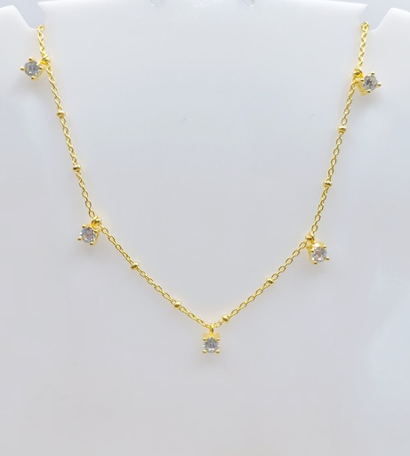 [2030310042405]  N1912 Collar Plata Enchapada Punto de Luz