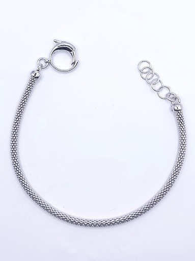 [2050317691178] B047 Pulsera Plata Rodio Coreana Oval 