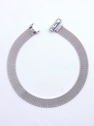 [2050317681193] CA2 Pulsera Plata Rodio Broche Reloj 19cm