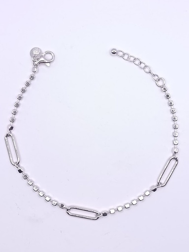 [2050317661171] CUBE Pulsera Plata Rodio Cubos 17cm