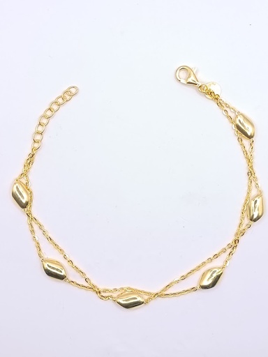 [2050317652179] XC58 Pulsera Plata Enchapada Chips Oval 17cm