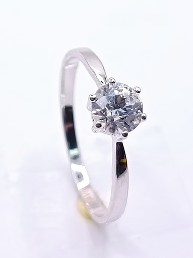A 4054.5 W Anillo Oro Blanco Solitario Circon