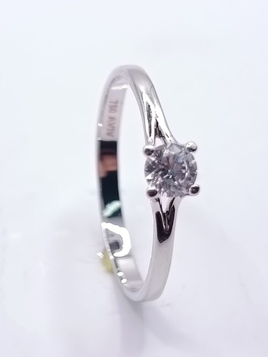 A 2896 W Anillo Oro Blanco Solitario Circon 
