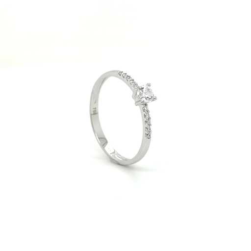 A 3407 W Anillo Oro Blanco Circon