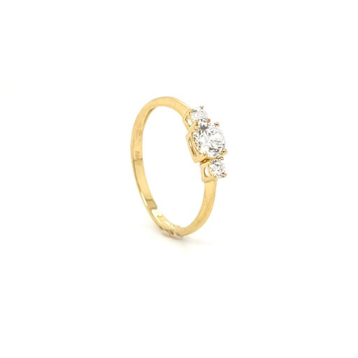 A 3496 Anillo Oro Amarillo Circon Tricillo