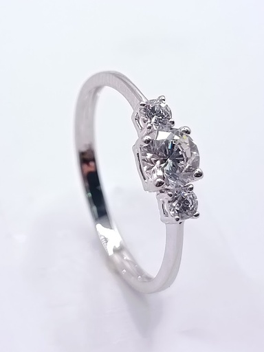 A 3496 W Anillo Oro Blanco Circon