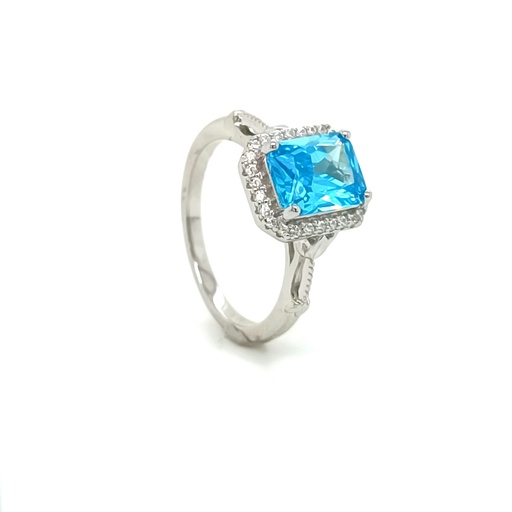 SL90764C1 Anillo Plata Aguamarina