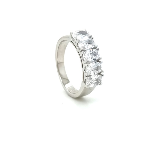 22860XRSWSH2 Anillo Plata Cintillo Oval
