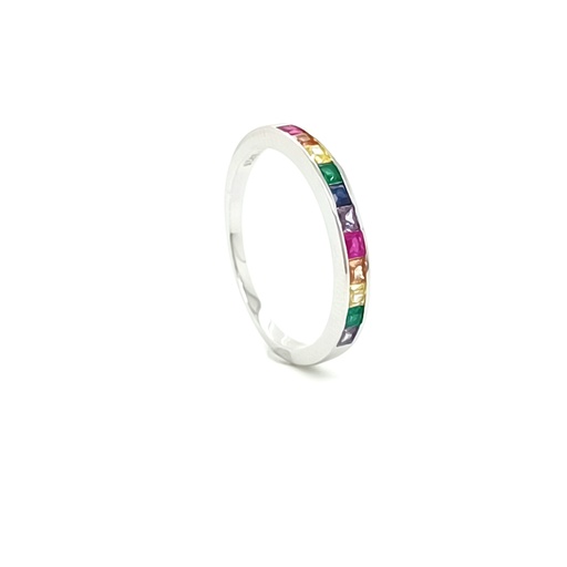 R-1459 CO Anillo Plata Circon Colores