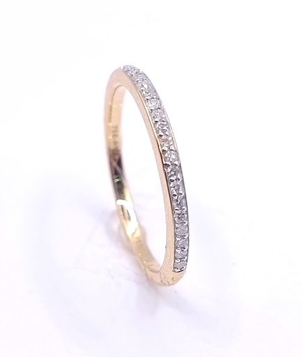 KR05-75396-DIA Anillo Oro Amarillo Brillante Cintillo
