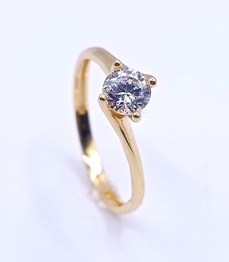 I3-I2SZR0014-FCZ Anillo Oro Amarillo Solitario Circon