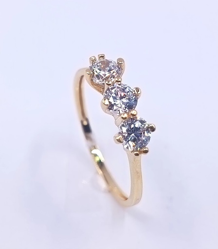 I15-I11SZR0218-FCZ Anillo Oro Amarillo Tricillo Circon