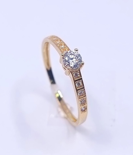 XX-VXXSZR0309-FCZ Anillo Oro Amarillo Compromiso Circon