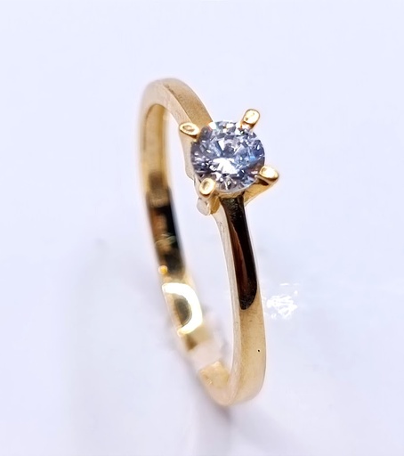 VXX-XXSZR0280-FCZ Anillo Oro Amarillo Solitario Circon