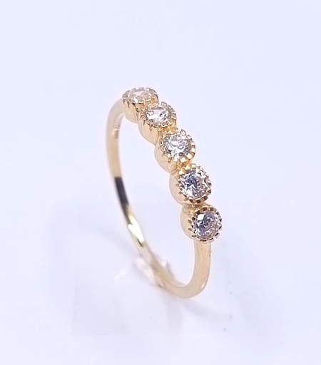 I2CR5009-FCZ Anillo Oro Amarillo Cintillo Circon