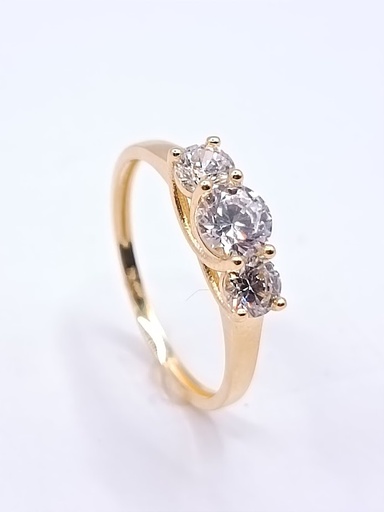 I17-I13SZR0219-FCZ Anillo Oro Amarillo Tricillo Circon
