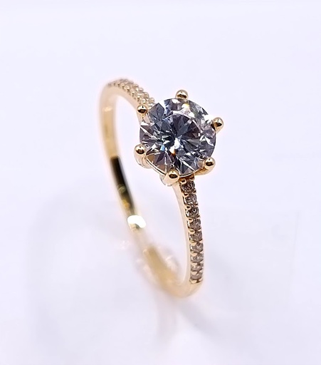 I14-I10SZR0245-FCZ Anillo Oro Amarillo Compromiso Circon