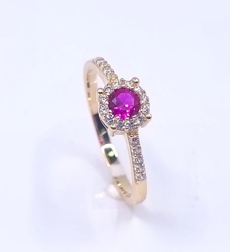 ICR5405-FCZ-RU Anillo Oro Amarillo Circon Rubi