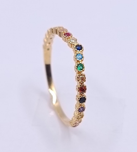 X8-VX8ZR0647/II Anillo Oro Amarillo Circon Colores
