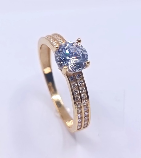 I20-I13SZR0383-FCZ Anillo Oro Amarillo Compromiso Circon