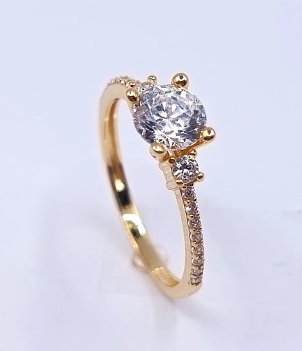 I14-I9SZR0231-FCZ Anillo Oro Amarillo Compromiso Circon