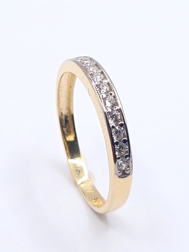 TYZ1259 Anillo Oro Amarillo Cintillo Circon