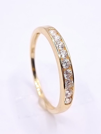 A 2302  Anillo Oro Amrarillo Cintillo Circon