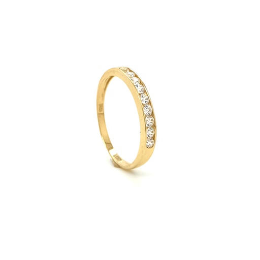 A 2302  Anillo Oro Amrarillo Cintillo Circon