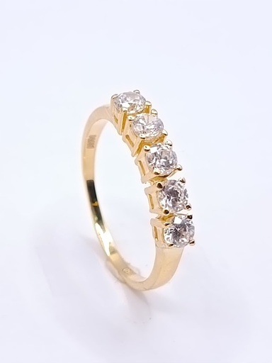 A 2640  Anillo Oro Amarillo Cintillo Circon