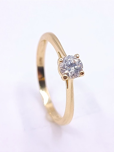 A 3568  Anillo Oro Amarillo Solitario Circon
