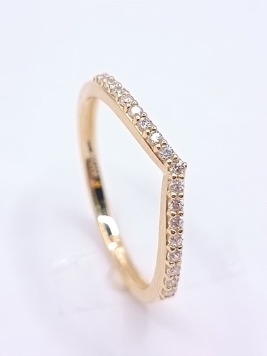 A 3859  Anillo Oro Amarillo Cintillo Circon
